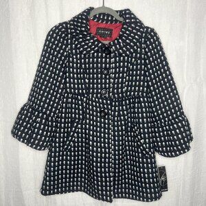 Peplum Style French Cut Coat Size Small Black and White NWT